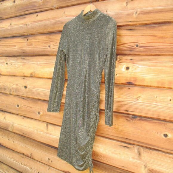NWT n:philanthropy Demetra Metallic Ruched Mini Dress - Picture 5 of 12